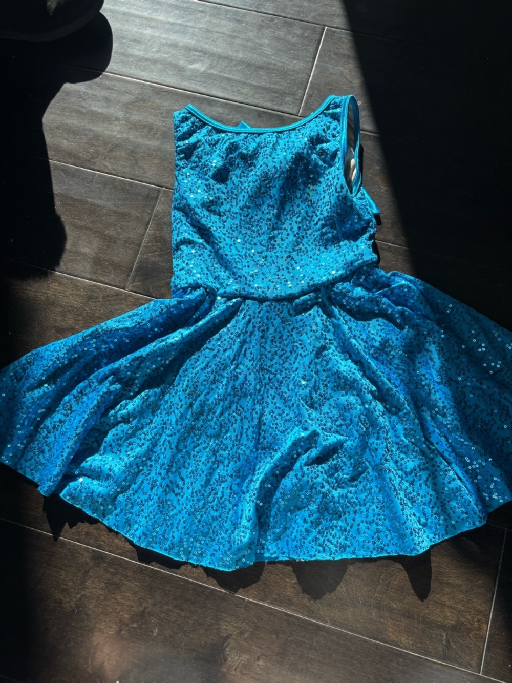 Weissman Shimmer Teal Sequin Dance Dress